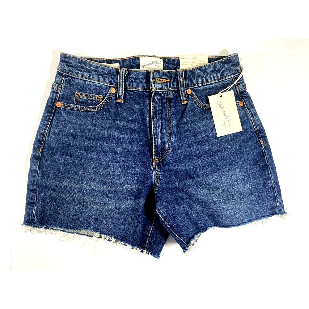 NWT Universal Thread Women's Medium Blue Cut Off Midi Jean Shorts-Size 0/ 25R